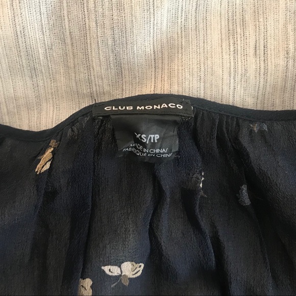 Club Monaco Blue Floral Blouse - Picture 3 of 3